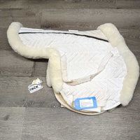 Sheepskin & Quilt Fitted Hunter Saddle Pad *vgc, clean, mnr puckers stains & threads, pulled fleece