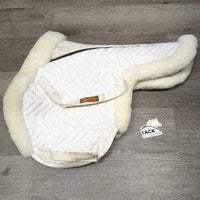 Sheepskin & Quilt Fitted Hunter Saddle Pad *vgc, clean, mnr puckers stains & threads, pulled fleece