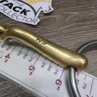 Curved French Link Loose Ring Bit, lozenge center *vgc, clean, mnr scratches & chews, stains & chews