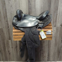 15.5" XW *6.25" Big Horn Synthetic & Leather Endurance Saddle, NO Stirrups, 2 Latigo Billets, Fleece Panels, Serial #119