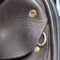 17 W *5.75" Black Country Eloquence Dressage Saddle, Black Country Black Cotton Cover, Lg Front Blocks, Front & Rear Gusset Panels, Wool Flocking, Flaps: 16"L x 11"W Serial #: 17 T 15290