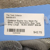 Hvy Mesh Fly Mask, Long Nose,Ears, Bag *new