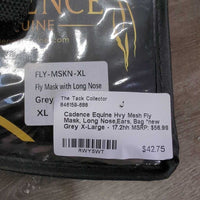 Hvy Mesh Fly Mask, Long Nose,Ears, Bag *new
