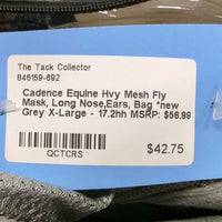 Hvy Mesh Fly Mask, Long Nose,Ears, Bag *new