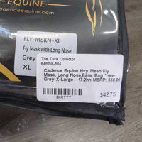 Hvy Mesh Fly Mask, Long Nose,Ears, Bag *new