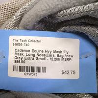 Hvy Mesh Fly Mask, Long Nose,Ears, Bag *new