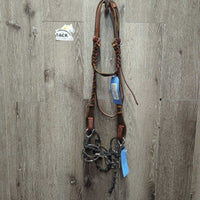 Cradle Bridle Set: Headstall, Parelli/Myler C3 MB33 High Port Bit, Rope Reins *xc, clean, mnr scratches/rust & rubs