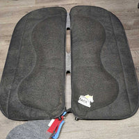Western AIR Saddle Pad, 2 Felt shims *vgc, mnr hair, stains, residue?dirt, rubs & hair, HOLDS Air