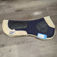 Quilt Non Slip Half Pad, Rolled Fleece Edge *vgc, clean, mnr stains & rubs