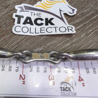 Thin Curved French Link Eggbutt Bit, tiny flat center bar *gc, dirty, scratches, scuffs, stains, residue