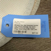 Non Slip Dressage Saddle Pad, fleece lined top *gc, clean, stains, puckered lining, clumpy, dingy, loose lining, hair, rubs, pills