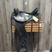 15" *adj- set 6" W/XW Endurance Saddle, Stirrups, 2 Hobble Straps, Mohair Girth, Equimeasure Form, Paperwork, Serial #3561 *adjustable to straight/specific horse at Synergist Saddles