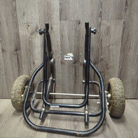 Folding Muck Bucket Cart *NO Bucket, gc, scrapes, rubs, rusty, peeling, scratches, dirty, v.good tires
