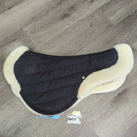 Fleece & Quilt Half Pad, Rolled Edge, Mesh Spine *gc, clean, 0 tabs, hairy, stains, clumpy, puckers, thin edge