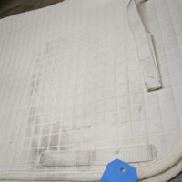 Thick Quilt Dressage Saddle Pad *gc, clean, dingy, hole, stains, rubs, threads, hair, rubs, pills, older, marker