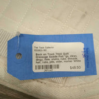 Thick Quilt Dressage Saddle Pad *gc, clean, dingy, hole, stains, rubs, threads, hair, rubs, pills, older, marker