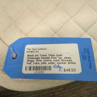 Thick Quilt Dressage Saddle Pad *gc, clean, dingy, hole, stains, rubs, threads, hair, rubs, pills, older, marker, clumpy