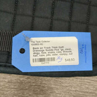 Thick Quilt Dressage Saddle Pad *gc, clean, dingy, hole, stains, rubs, threads, hair, rubs, pills, older, clumpy, cut tags, faded