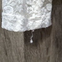 LS Lace Show Shirt, 1/3 Zip Up *gc, mnr threads, broken pit elastics, seam puckers