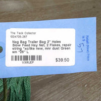 Trailer Bag 2" Holes Slow Feed Hay Net, 2 Flakes, repair string *xc/like new, mnr dust