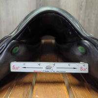 18" MW *5.25" Devoucoux Monoflap Dressage Saddle, Green Devoucoux Cover, Foam Panels, Lg Exterior Front Blocks, Flaps: 16"L x 11"W Serial #: 1171 07 18 3A PX410 PX315 PXLUZ