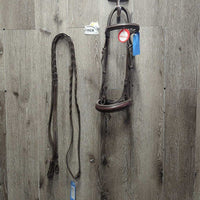 Rsd/FS Padded Monocrown Bridle, Wide Noseband, Braided Reins *vgc/xc, clean & mnr residue, creases & dents