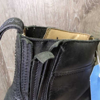 JUNIORS Paddock Boots, zips, punched toes *gc, clean, toe dents & scuffs, elastic rubs & peeling trim