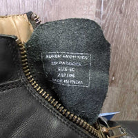 JUNIORS Paddock Boots, zips, punched toes *gc, clean, toe dents & scuffs, elastic rubs & peeling trim