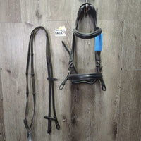 Rsd/Padded Monocrown - Adjustable Bridle, Rubber Web Reins *xc/like new, clean, film, NO flash