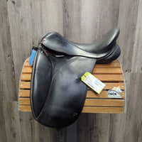 17.5 MW *5.5" Arabian Saddle Co Ellipse Dressage Saddle, curb/pommel strap, Rear Gusset Panels, Adjustable Stirrup Bars, Hoop Tree, Long Front Pencil Blocks, Wool Flocking, Flaps: 15.5":L x 11.5W Serial #: 3641 08 08 (LR119) K 17 1/2 T