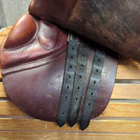 16 XW *6" Stubben Edelweiss C.S. Junior CC Saddle, 1 Billet Guard, Pink Fleece Camo Cover, Med Front Blocks, Wool Flocking, Flaps: 12"L x 12"W Serial: U386032 32