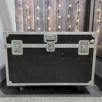 Light Aluminum Tack Trunk: 2 keys, wheels, tray, 4 hooks, saddle rack, cabinet *vgc/xc, clean, mnr residue, stains & scratches, all clasps work!