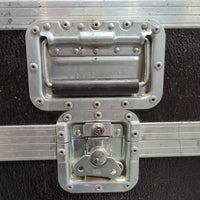Light Aluminum Tack Trunk: 2 keys, wheels, tray, 4 hooks, saddle rack, cabinet *vgc/xc, clean, mnr residue, stains & scratches, all clasps work!