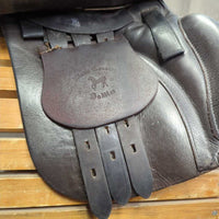 16" XW *6" Black Country Grafter AP Saddle, 2 Billet Guards, Wool Flocking, Rear Gusset Panels, Lg Front Pencil Blocks, Flaps: 12.5" L x 11"W Serial #: 16 M 11834
