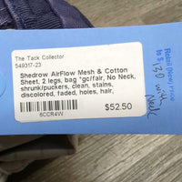 Mesh & Cotton Sheet, 2 legs, bag *gc/fair, No Neck, shrunk/puckers, clean, stains, discolored, faded, holes, hair, clumpy fleece