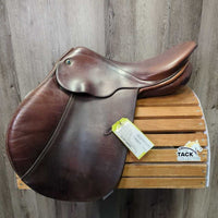 17 XW *6.5" Stubben Edelweiss Close Contact Saddle, Green Fleece Cover, Wool Flocking, Med Front Blocks, Flaps: 14.25"L x 12.5W *No Serial #
