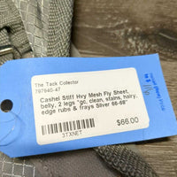 Stiff Hvy Mesh Fly Sheet, belly, 2 legs *gc, clean, stains, hairy, edge rubs & frays