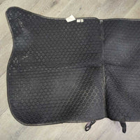"Pro Core Trainer" Swallowtail Quilt Saddle Pad, 2x Stretchy elastic straps *gc, clean, rubs, pills, frays, hair, fuzzy