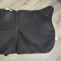 "Pro Core Trainer" Swallowtail Quilt Saddle Pad, 2x Stretchy elastic straps *gc, clean, rubs, pills, frays, hair, fuzzy