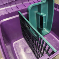 Hvy Plastic Grooming Box - Step Stool, tray, divider *vgc/gc, clean, mnr rubs, scrapes, scuffs & dusty, Missing Latch