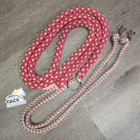 Soft Cotton Rope Lungeing Aid, 2x snaps *vgc, mnr rubs, snags, dirt & stains
