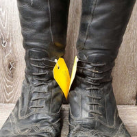 Field Boots, Zips *fair, holey/thin edges, thin heels, dirty, repair, + velcro, rubs, hard spots, scrapes, holes, thin/holey spots
