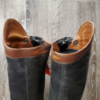 Field Boots, Zips *fair, holey/thin edges, thin heels, dirty, repair, + velcro, rubs, hard spots, scrapes, holes, thin/holey spots