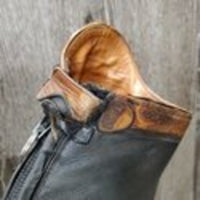 Field Boots, Zips *fair, holey/thin edges, thin heels, dirty, repair, + velcro, rubs, hard spots, scrapes, holes, thin/holey spots