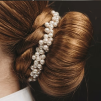 Ultra Stretchy Pearl Scrunchie, Fine Hair Net, Bobby Pins, bag *new