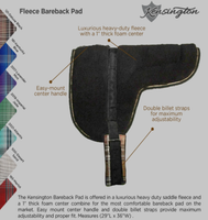 Fleece Bareback Pad, 26" Fleece Girth *vgc/xc, clean, hair, mnr rubs & clumps
