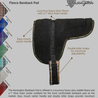 Fleece Bareback Pad, 26" Fleece Girth *vgc/xc, clean, hair, mnr rubs & clumps