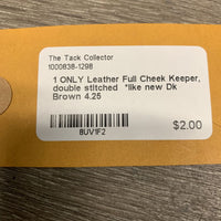 1 ONLY Leather Full Cheek Keeper, double stitched *like new

