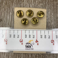 5 Gold Number Pins, Green Cardboard Box *xc, older, peeled box
