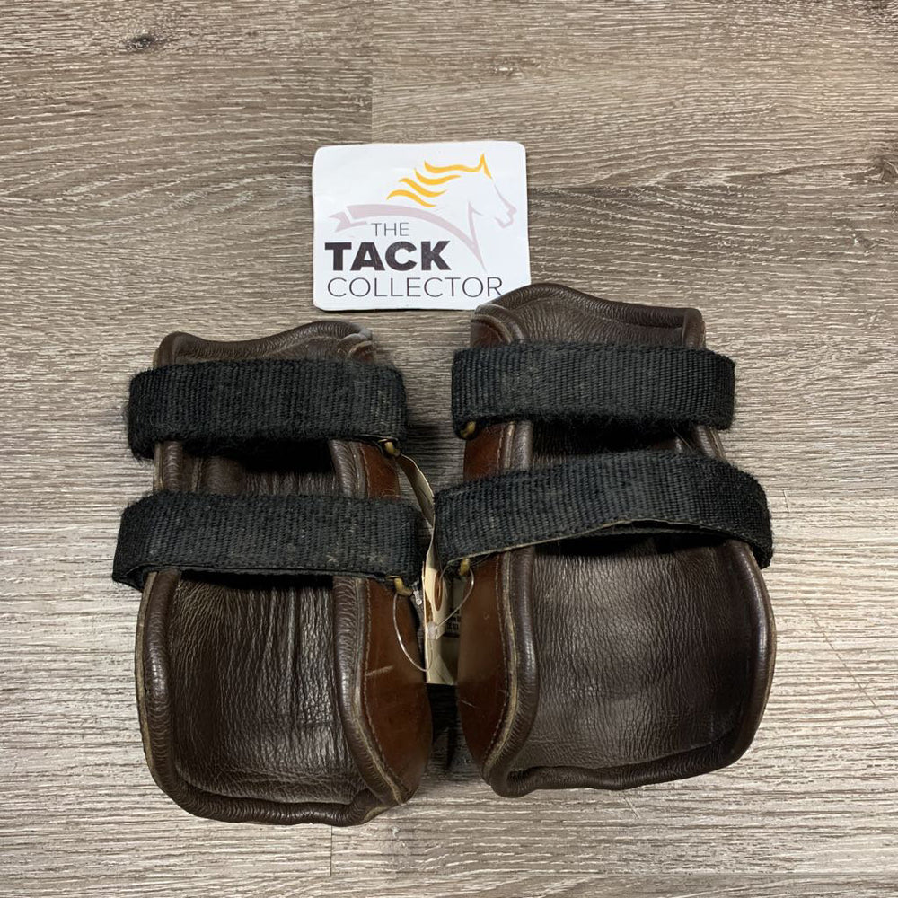 Pr Hind Leather Pinch Boots, velcro *gc, dirt, scuffs, scratches